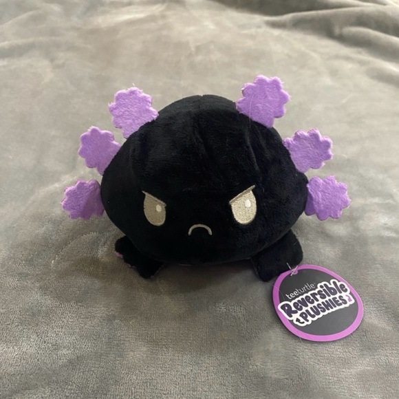 Teeturtle Happy to Angry Axolotl Plushie Purple/blk NWT - Picture 5 of 7